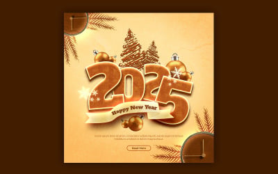 Happy New Year 2025 Social Media Template