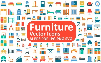 Collezione di icone di mobili moderni