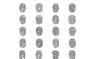 Fingerprint icon with outline style bundle