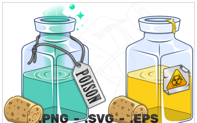 Glass Bottle With Liquid Substance With Cork