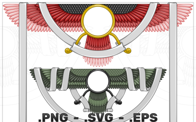 Zoroastrian Winged Solar Disk With Ribbon