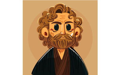 Dessin de portrait de dessin animé de Michel-Ange
