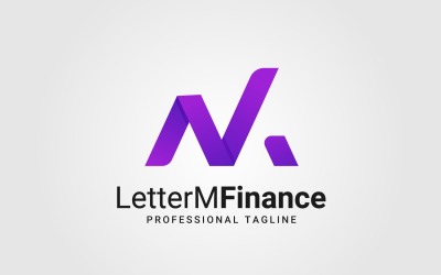 M harfi finans logosu şablonu