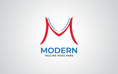 Modello di design del logo minimalista M