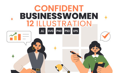 12 Zelfverzekerde zakenvrouwen Illustratie