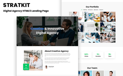 Stratkit - Dijital Ajans HTML5 ÜCRETSİZ Açılış Sayfası Şablonu