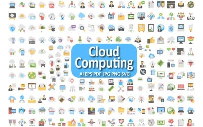 Essential Cloud Computing Icon Set for Modern Digital Projects