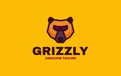 Grizzly Simple Mascot Logo 107
