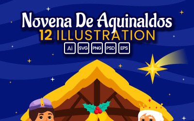 12 Novena De Aguinaldos Ilustración