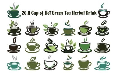 20 A Cup of Hot Green Tea Herbal Drink