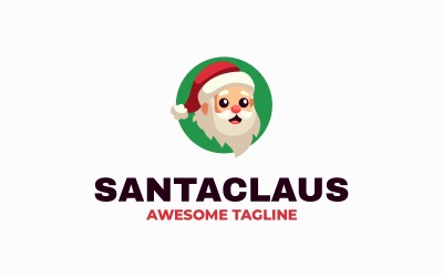 Noel Baba Basit Maskot Logosu