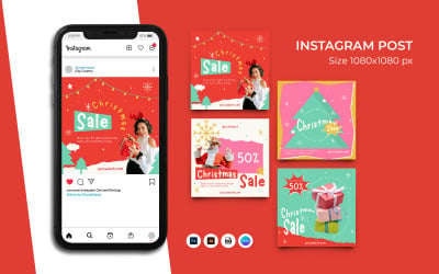Szablon posta na Instagramie na wyprzedaży świątecznej 21