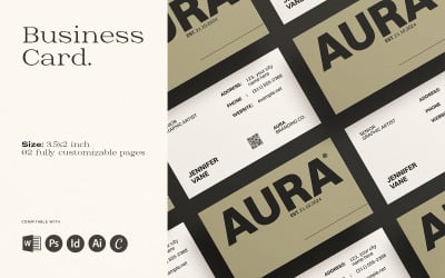 Minimal Business Card Design Template CANVA
