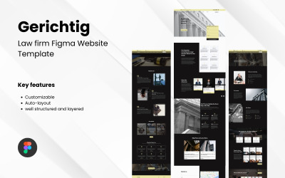 Gerichtig - šablona webových stránek advokátní kanceláře Figma