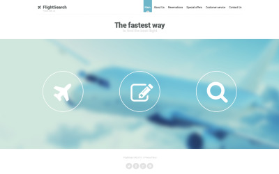 Modello di sito Web di una compagnia aerea privata