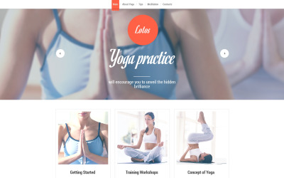 Plantilla de sitio web receptivo de yoga