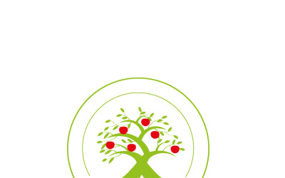 Apple tree design on a white background