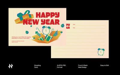 Grußkartenvorlage für Silvester