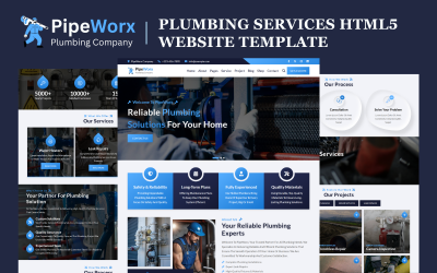 PipeWorx – HTML5-Website-Vorlage für Sanitärdienstleistungen