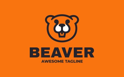 Beaver Line Art Mascot Logo