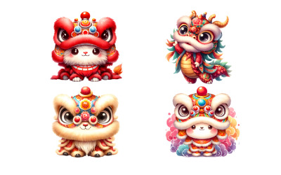 Bébé dragon rouge du zodiaque chinois