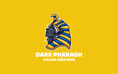 Black Pharaoh Mascot Cartoon Logo