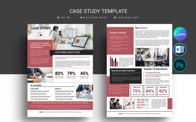 Printable Case Study Flyer. Canva, Word &amp;amp; Psd