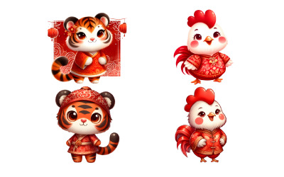 Capodanno lunare, Clipart di animali dello zodiaco