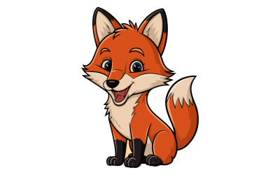 En räv vektor tecknad illustration konst