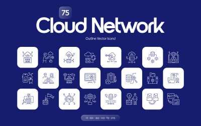 Modern Cloud Network Icons