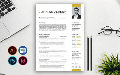 Resume Template Profesionální Resume, Moderní Resume