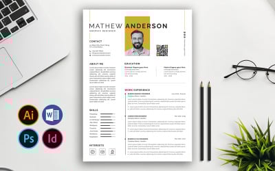 Resume Template Professional Resume, Modern Resume, Minimalist Resume