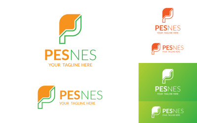 Plantilla de logotipo con letra P creativa V2