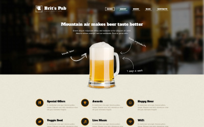 "Beer Pub" Responsive WordPress thema №46902