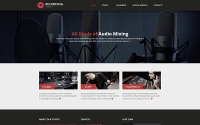 Estúdio de gravação - modelo de site HTML responsivo mínimo musical
