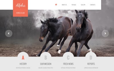 Plantilla de sitio web adaptable a caballos