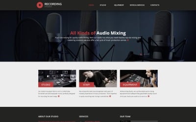 Studio nagrań - minimalny responsywny szablon HTML strony muzycznej