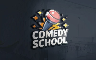 Komedi Okulu Logo Şablonu Vektör Dosyası