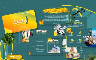 Wavoa - Modèles Googleslides sur le sport de surf