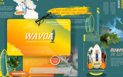 Wavoa - Szablony prezentacji PowerPoint na temat sportu surfingowego