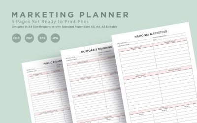 Marketing Planning Pages Set V-10