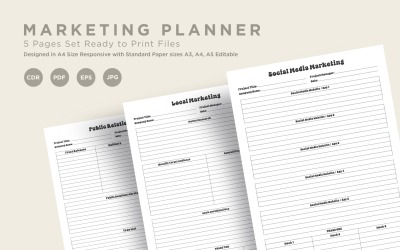 Marketing Planning Pages Set V-20