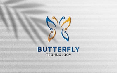 Butterfly technology logo template.