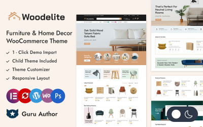 Woodelite - Bútor- és lakberendezési üzlet Elementor WooCommerce reszponzív téma