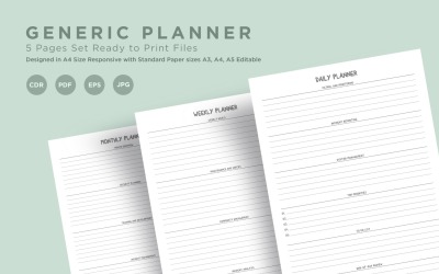 Generic Planning Pages Set V-10
