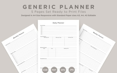 Generic Planning Pages Set V-17