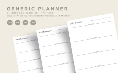 Generic Planning Pages Set V-20