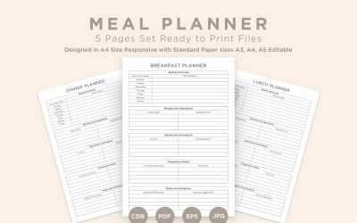 Meal Planning Pages Set V-01