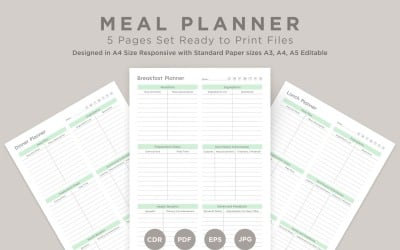 Meal Planning Pages Set V-17