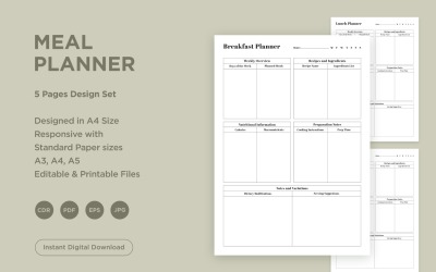 Meal Planning Pages Set V-18